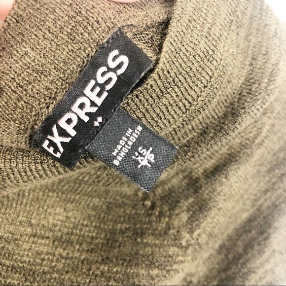 EXPRESS | Green Lace Up Back Sweater Circle Hem XS - Picture 3 of 6